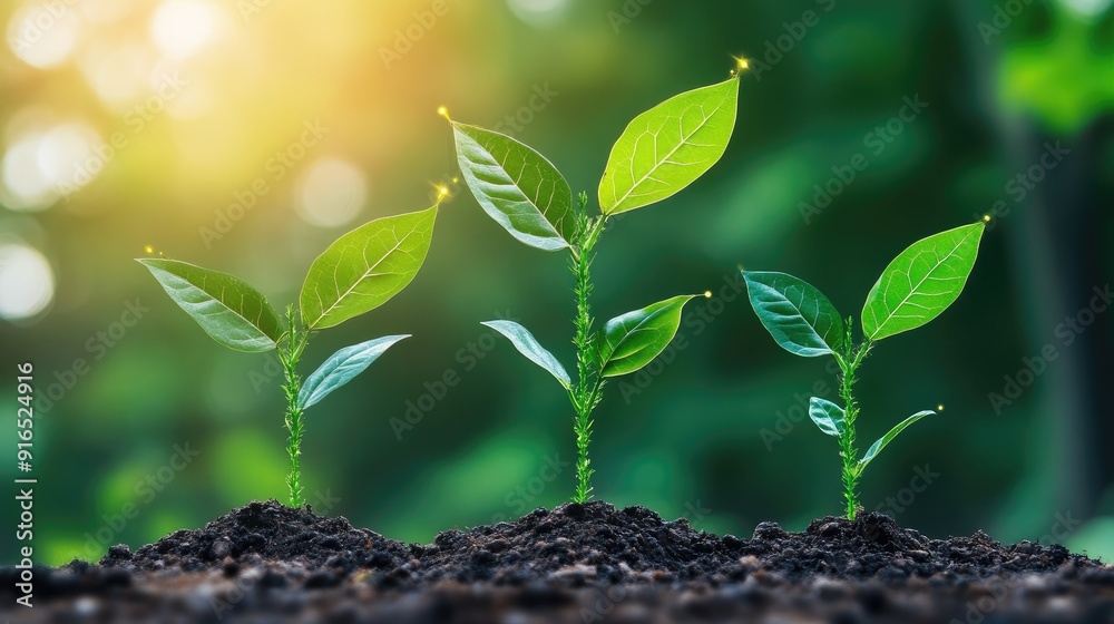 Conceptual of tech plant growth Conceptual of tech plant growth
