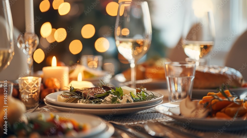 A family dinner scene with a beautifully set table and homemade dishes, capturing the essence of togetherness. A family dinner scene with a beautifully set table and homemade dishes, capturing the essence of togetherness.