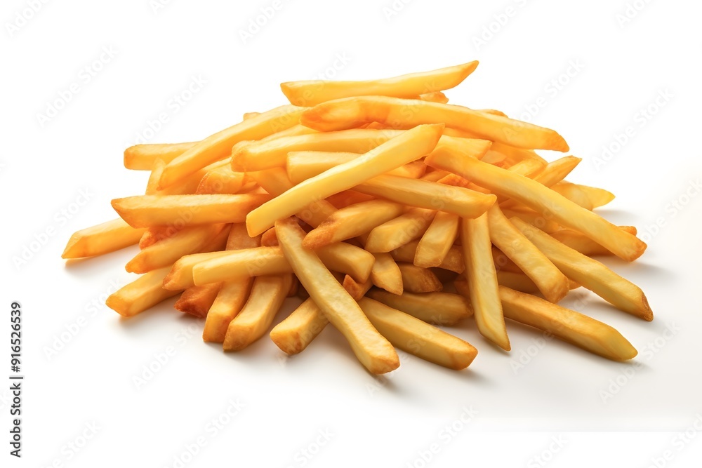french fries on white background french fries on white background