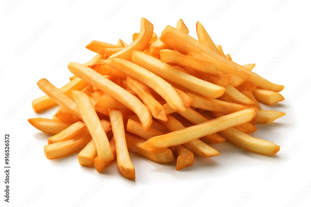 french fries on white background french fries on white background