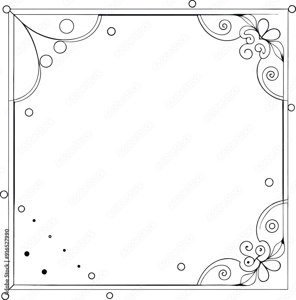 Template with corner pattern with copy space illustration Template with corner pattern with copy space illustration