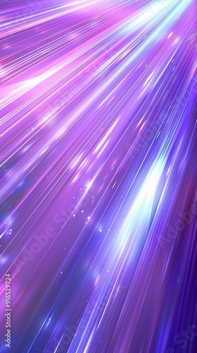 This image showcases vibrant purple and blue light beams radiating across the scene, evoking a sense of speed and technology. photo