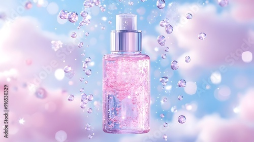 Celestial Facial Toner Suspended in Surreal Starry Cosmos