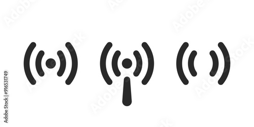 Hotspot/wi-fi signs in 3 different variations isolated. Wireless signal connection. Vector icons in flat style