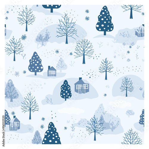 Winter, simple 2D svg vector illustration