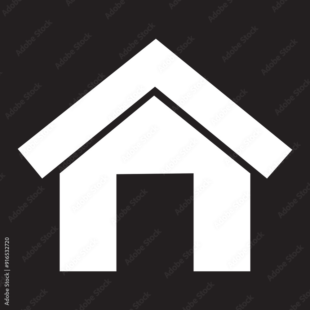 Simple monochrome house icon . Vector illustration. EPS 10/AI