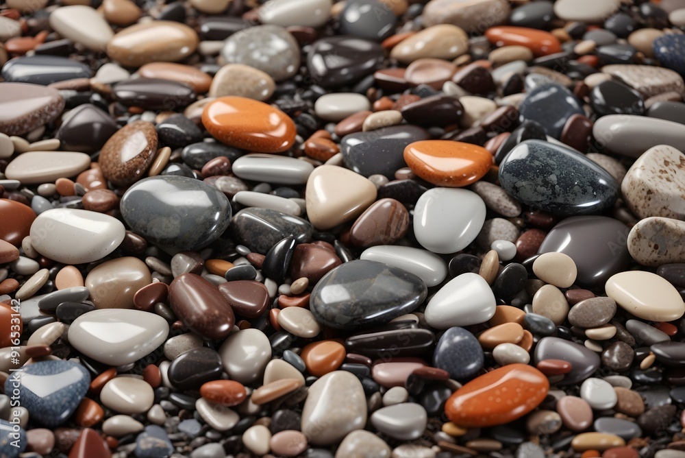 Smoothed pebbles on the beach by the ocean
Smoothed pebbles on the beach by the ocean