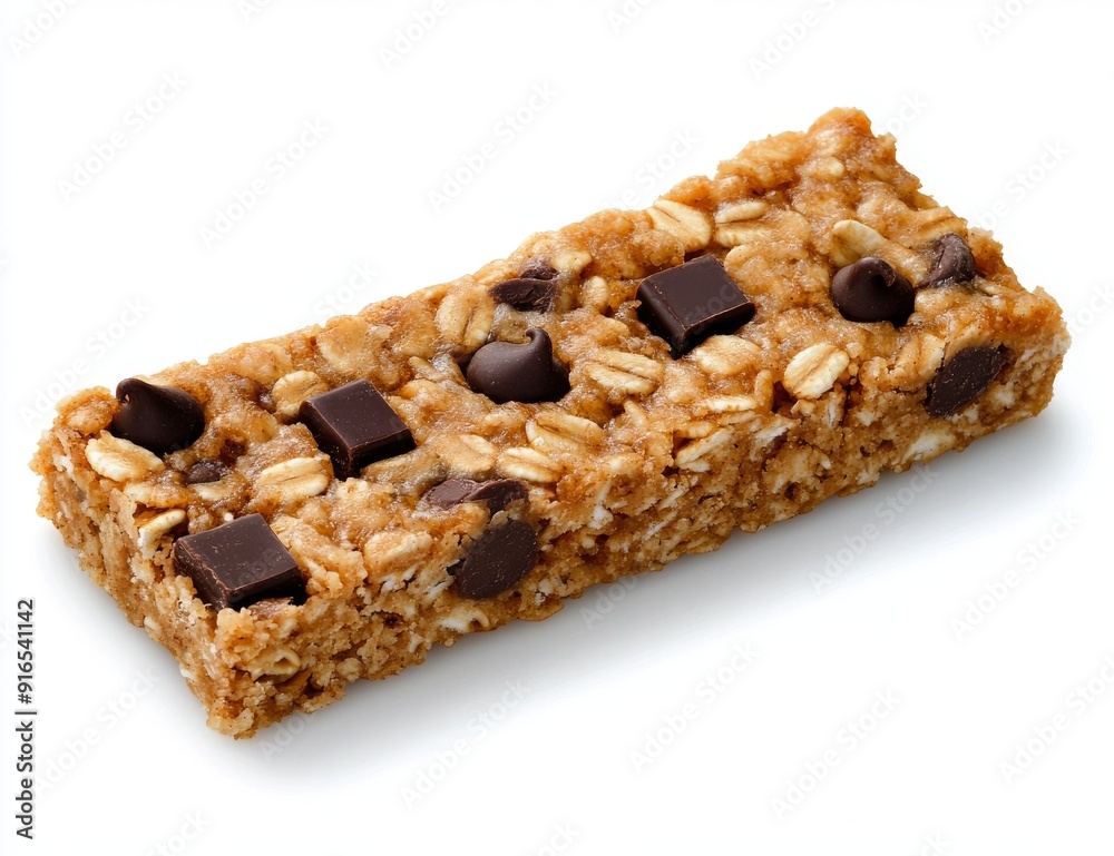 Energy Bar with Chocolate Chips and Rectangular Rice Paddy Seeds Energy Bar with Chocolate Chips and Rectangular Rice Paddy Seeds