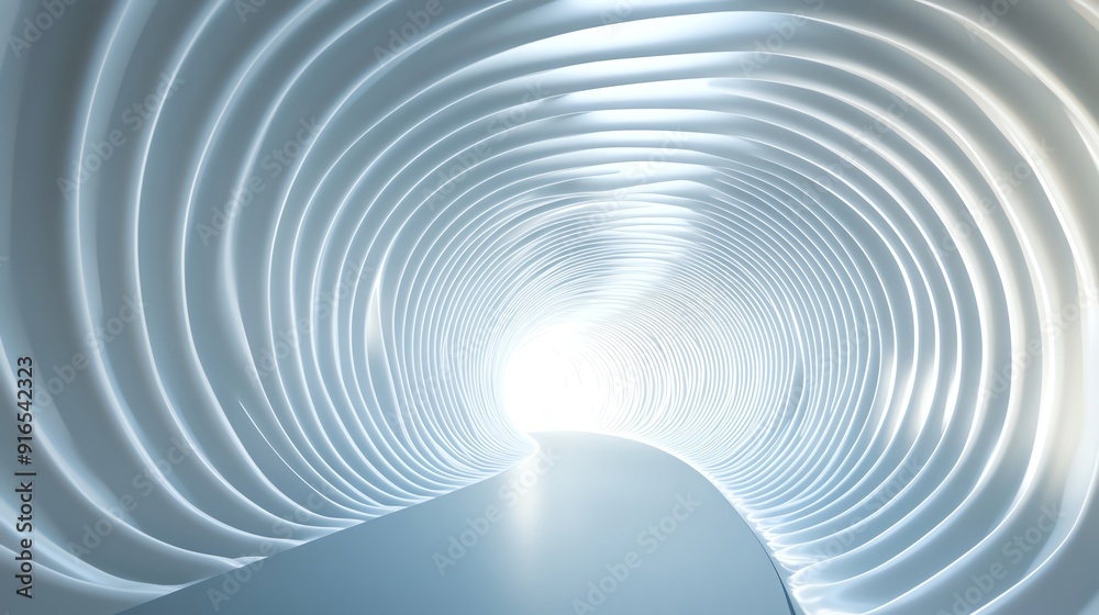 A futuristic tunnel with smooth, wavy walls illuminated by bright light, creating a sense of depth and motion. A futuristic tunnel with smooth, wavy walls illuminated by bright light, creating a sense of depth and motion.