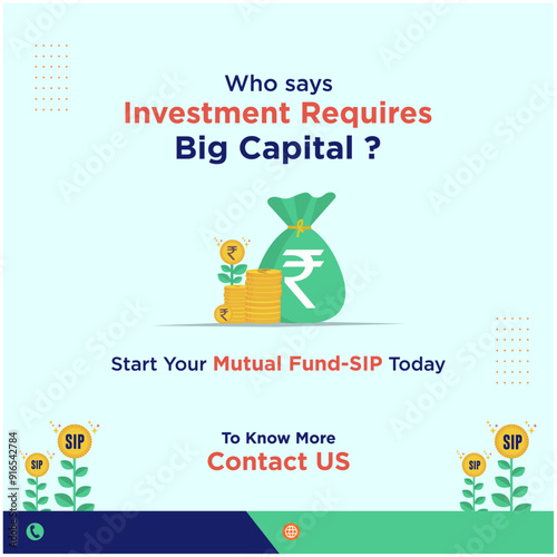 Big Capital, SIP, Finance, Investment Related Concept Design template. Social Media, Digital Marketing Post Designs