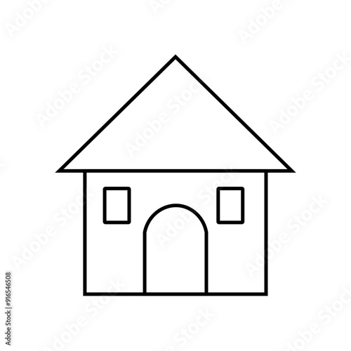 Home Icon with Windows and a door