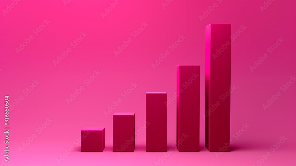 a bar graph with seven pink bars of varying heights, a bar graph with seven pink bars of varying heights,