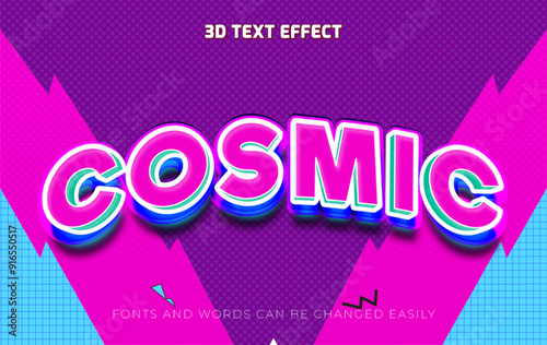 Cosmic 3d editable text effect style