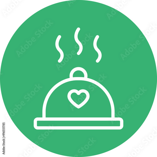 Serving Dish Vector Line White Circles Multicolors