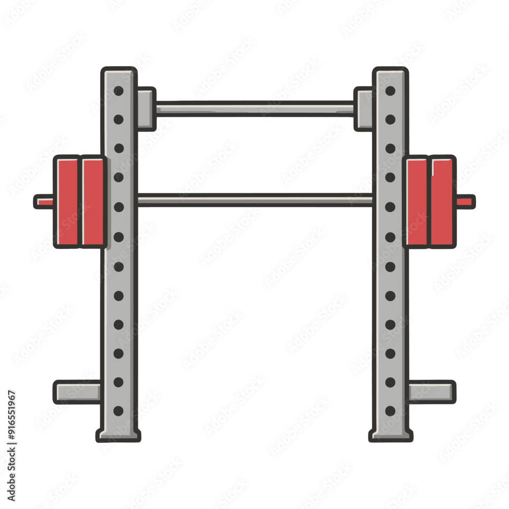 Gym squat rack flat icon vector illustration isolated on white background Gym squat rack flat icon vector illustration isolated on white background