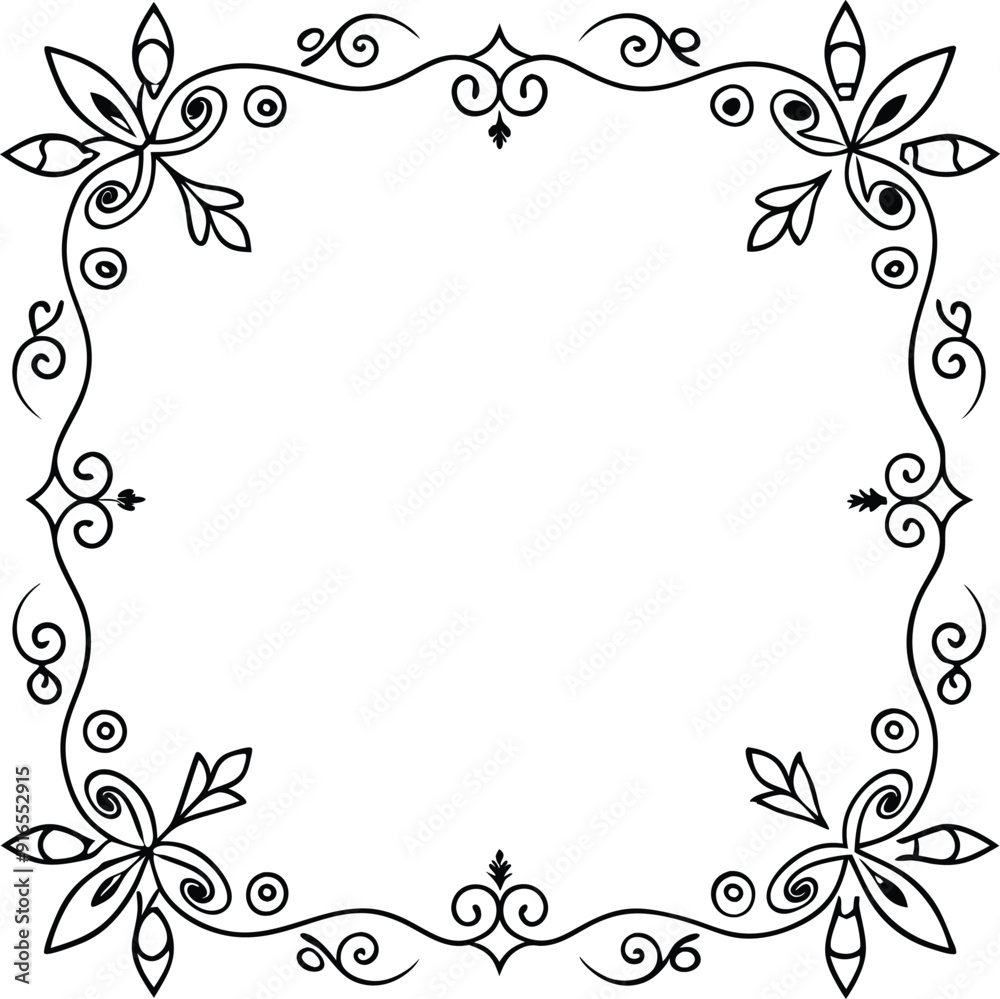 Template with corner pattern with copy space illustration Template with corner pattern with copy space illustration