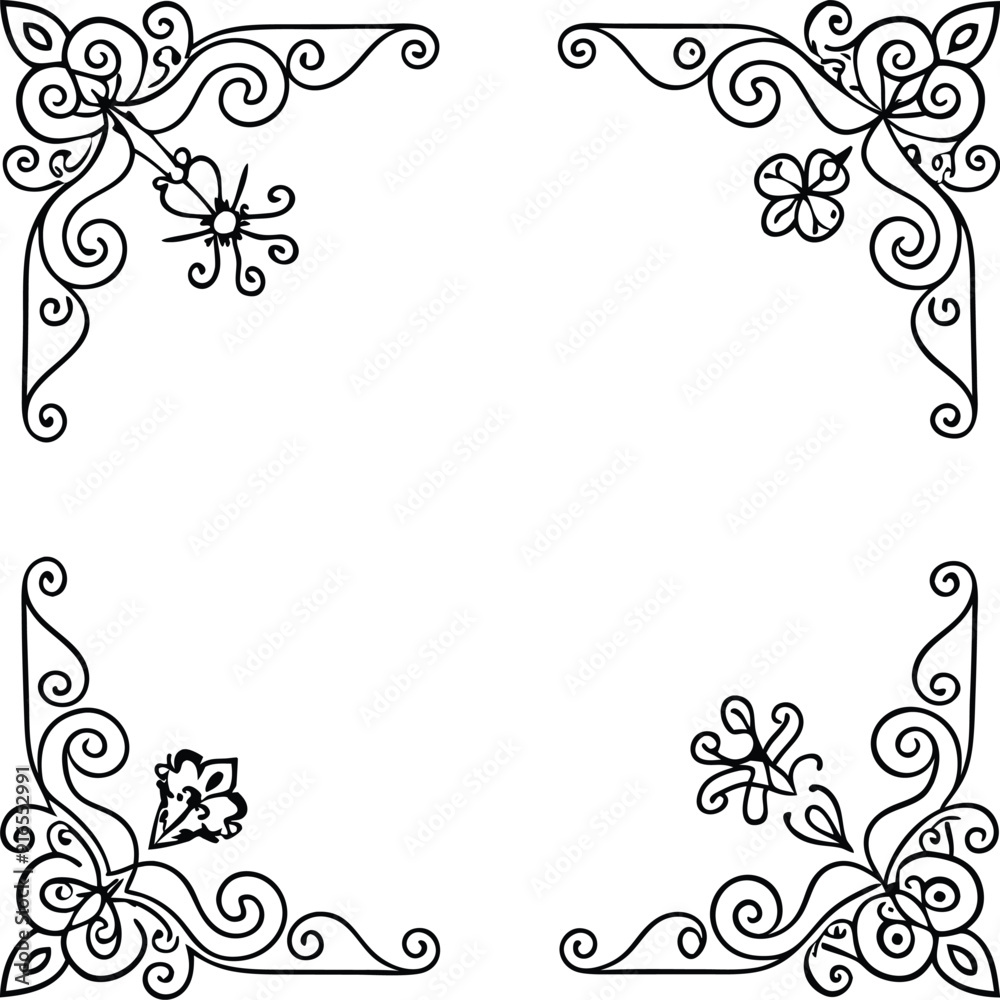 Template with corner pattern with copy space illustration Template with corner pattern with copy space illustration
