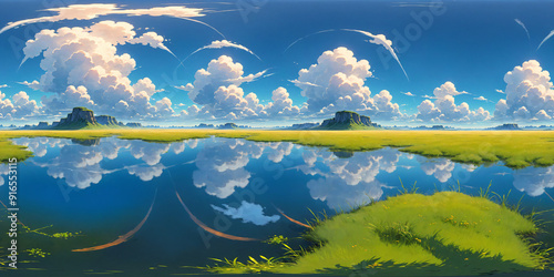 HDRI Anime and Cartoon Equirectangular Landscape Panorama Z12