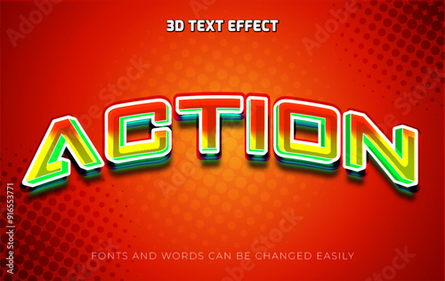 Action movie 3d editable text effect style