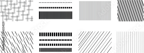 Set of Black Slash line borders. Tilt strip geometric abstract borders. Linear diagonal stroke and slash wallpaper. Digital PNG illustration. footer modern designs isolated on transparent background.