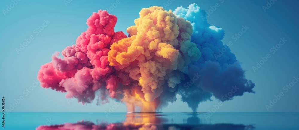 Fototapeta premium Abstract Color Cloud Explosion over Ocean