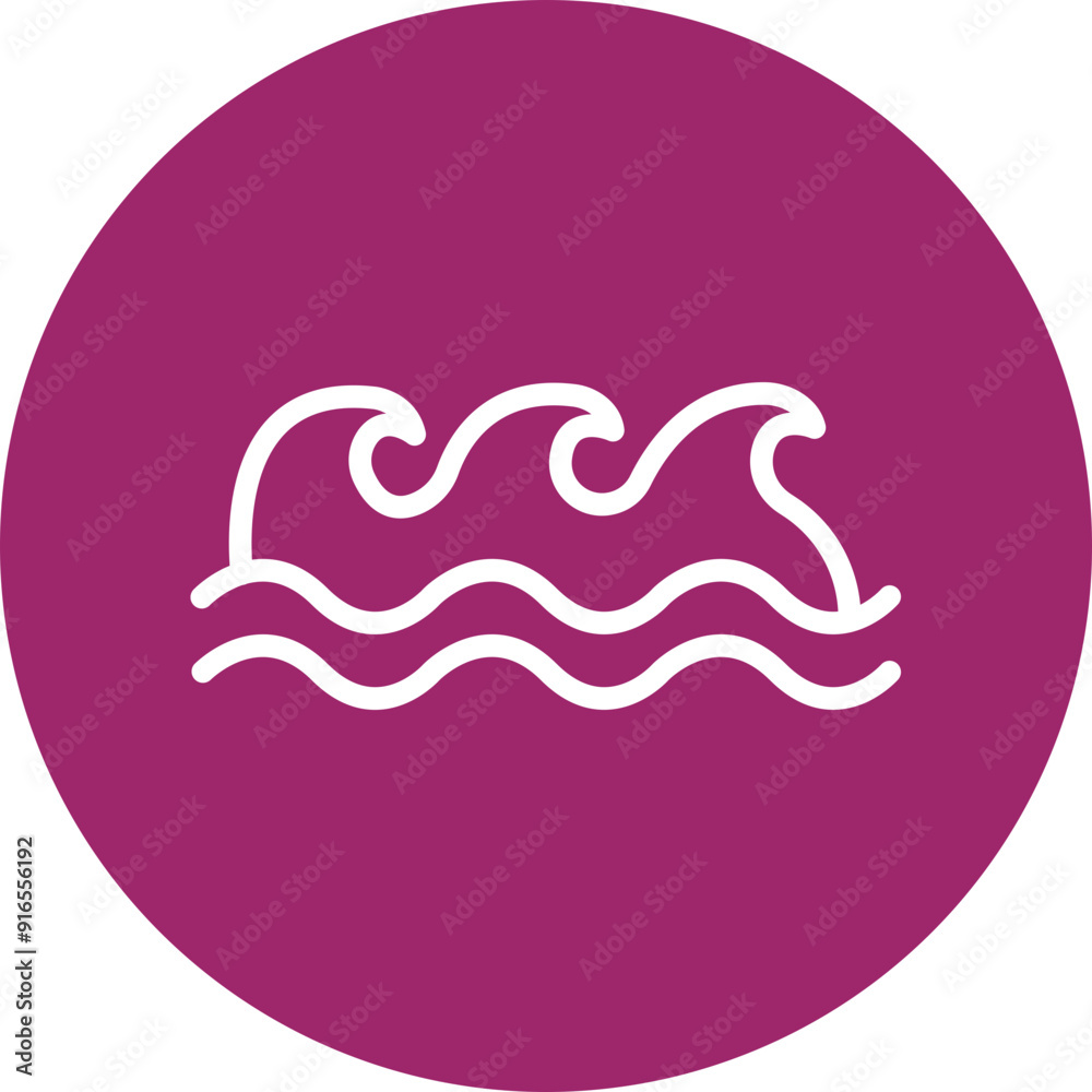 Obraz premium Wave Pool Vector Line White Circles Multicolors