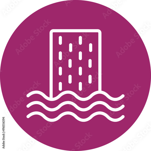 Waterfall Vector Line White Circles Multicolors