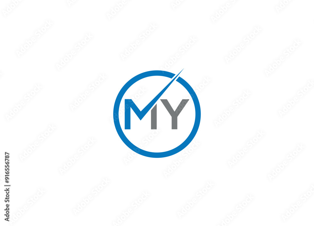 MY logo design vector icon template with white background MY logo design vector icon template with white background