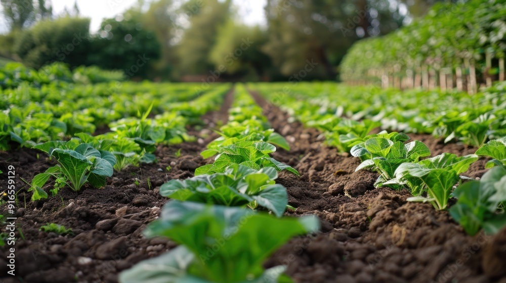 Rows of Lush Green Lettuce Rows of Lush Green Lettuce