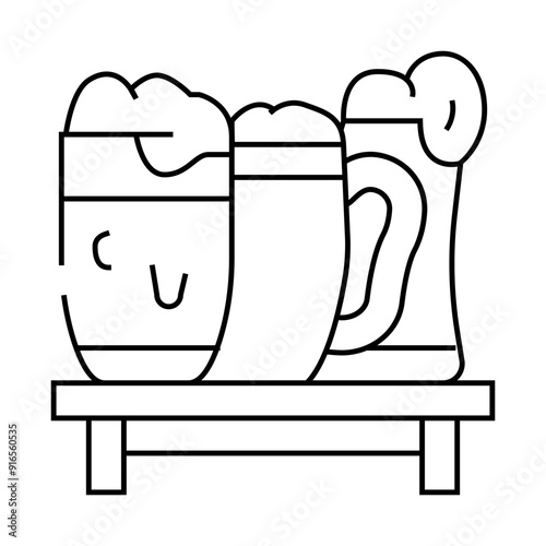 oktober fest beer festival event line icon vector. oktober fest beer festival event sign. isolated contour symbol black illustration