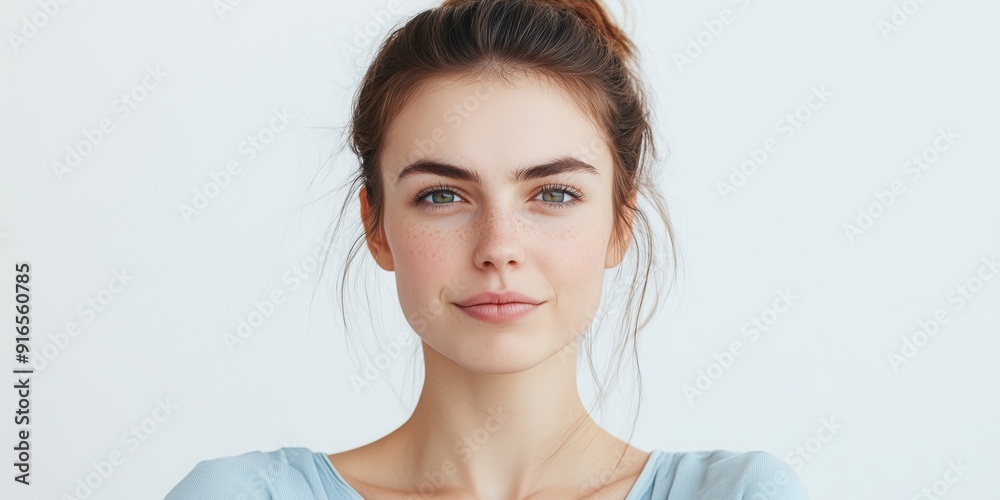 A confident woman smirks with one eyebrow raised, exuding charm and playfulness A confident woman smirks with one eyebrow raised, exuding charm and playfulness