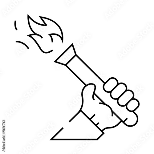 olympic torch line icon vector. olympic torch sign. isolated contour symbol black illustration