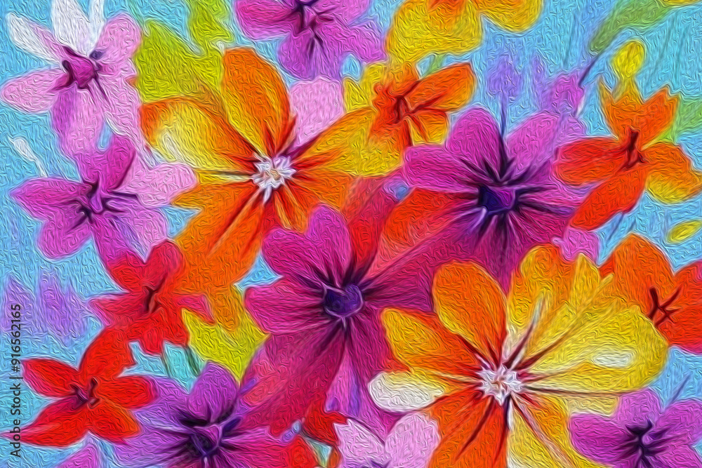 Oil painting . Artistic brush strokes. Botanical pattern for printing on wall decorations. Generated by Ai Oil painting . Artistic brush strokes. Botanical pattern for printing on wall decorations. Generated by Ai