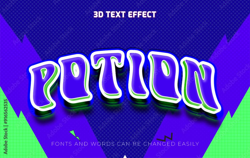 Fototapeta premium Potion 3d editable text effect style