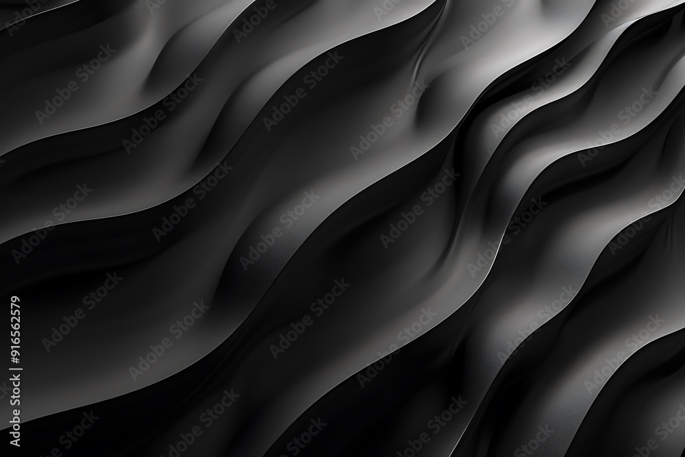 Obraz premium Abstract Black Wavy Pattern
