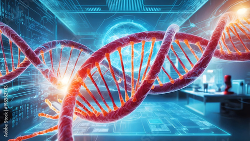 Human dna concept, complex molecular structure background, genetics, science