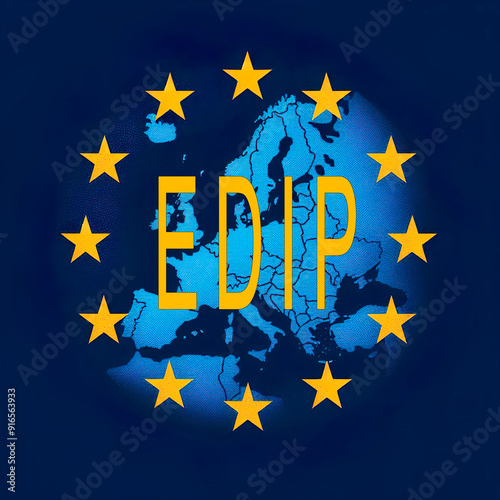 Illustration saying EDIP. It stands for European Defence Industry Programme which helps to start implementing concrete measures of the EDIS programme of the EU. photo