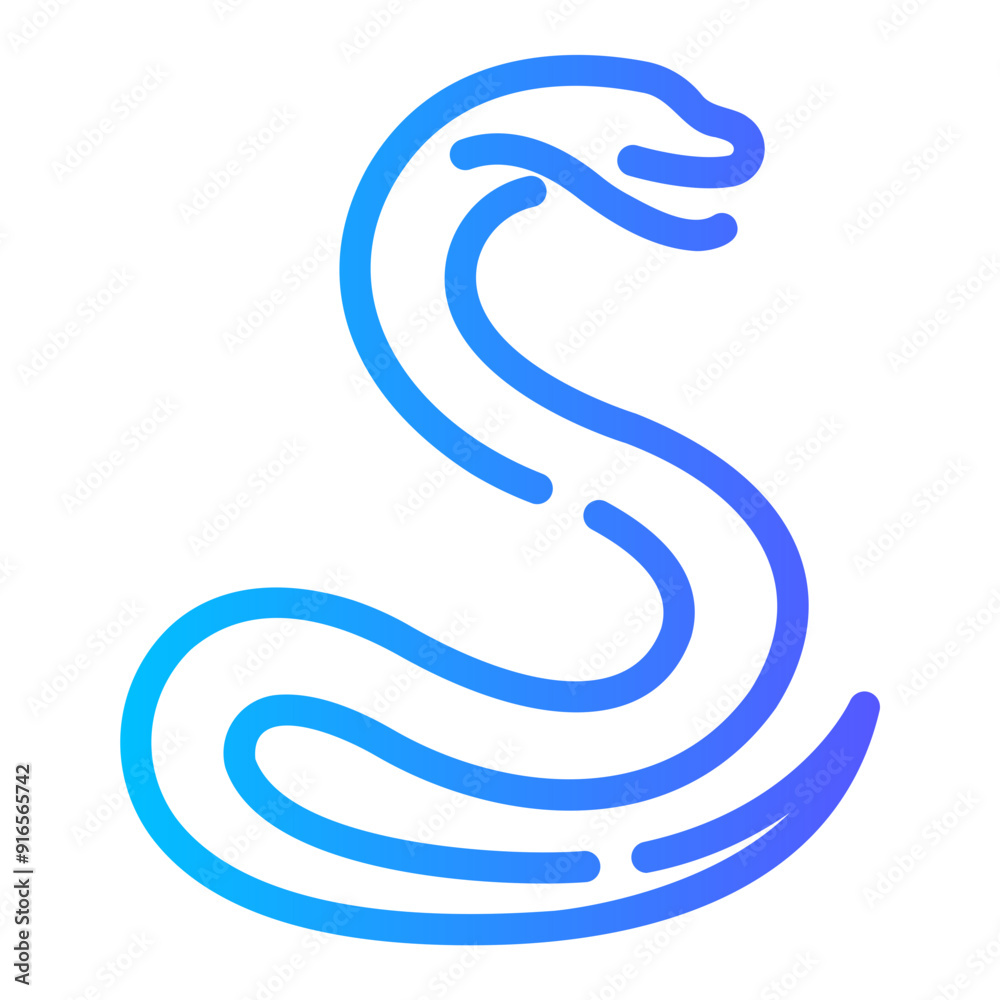 Naklejka premium snake Line Gradient Icon