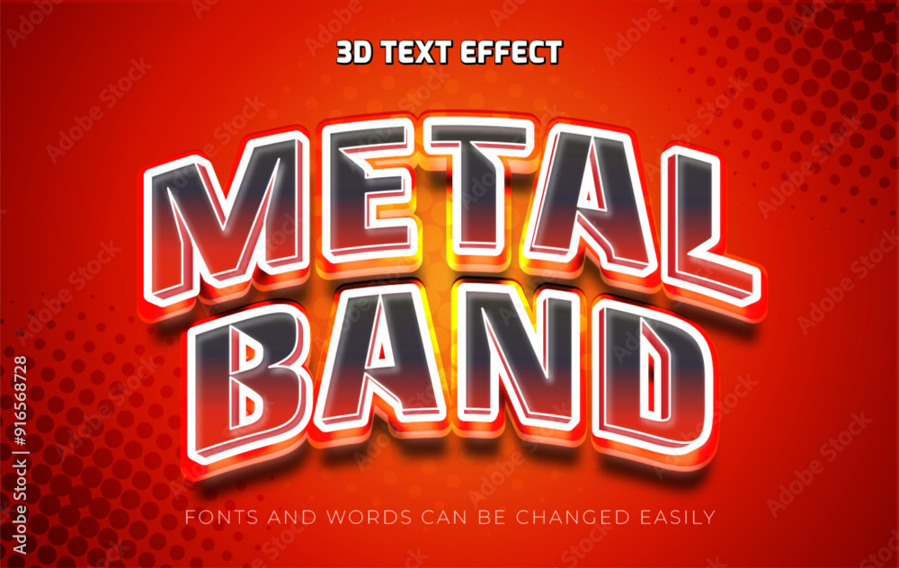 Metal band 3d editable text effect style Metal band 3d editable text effect style