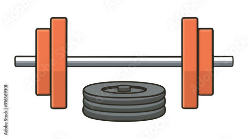 A flat vector illustration of barbell isolated on white background
