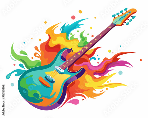 guitar and fire