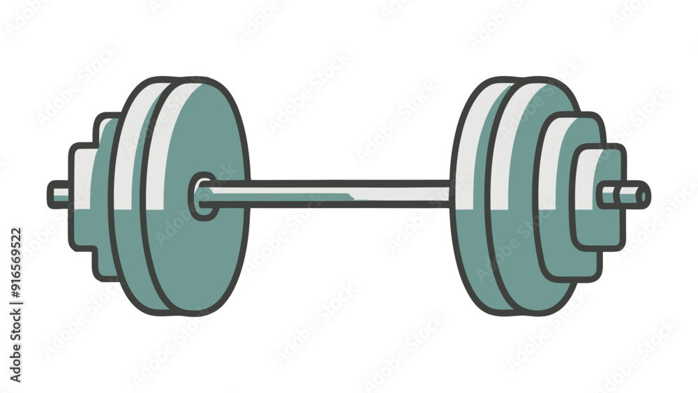 Naklejka premium A flat vector illustration of barbell isolated on white background
