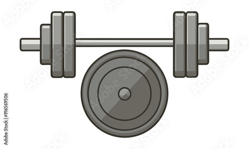 A flat vector illustration of barbell isolated on white background