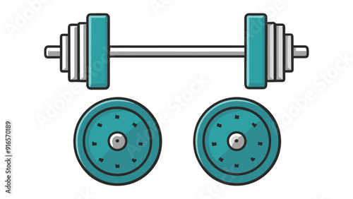 A flat vector illustration of barbell isolated on white background