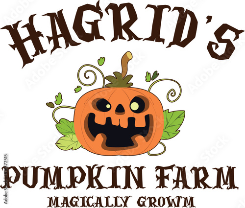 Vintage Fall Hagrid's Pumpkin SVG photo