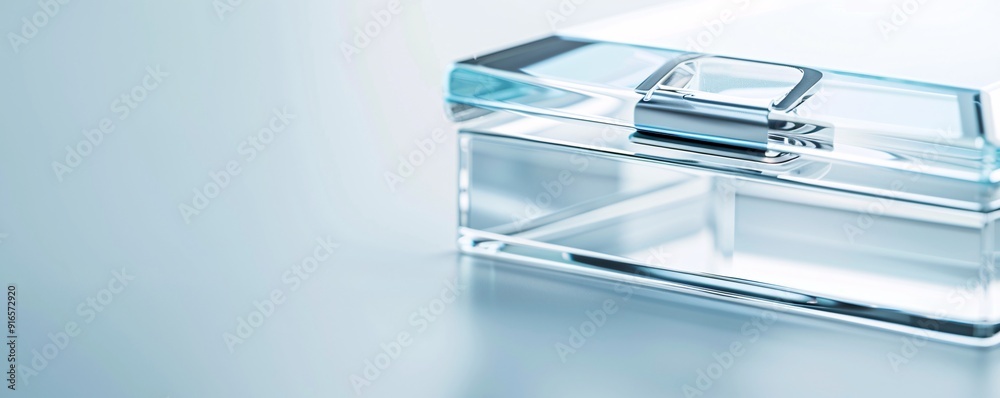 Transparent plastic box and lid mockup, photographed in close-up to highlight the fine details and transparency of the material. The background is plain, offering generous copy space. Transparent plastic box and lid mockup, photographed in close-up to highlight the fine details and transparency of the material. The background is plain, offering generous copy space.