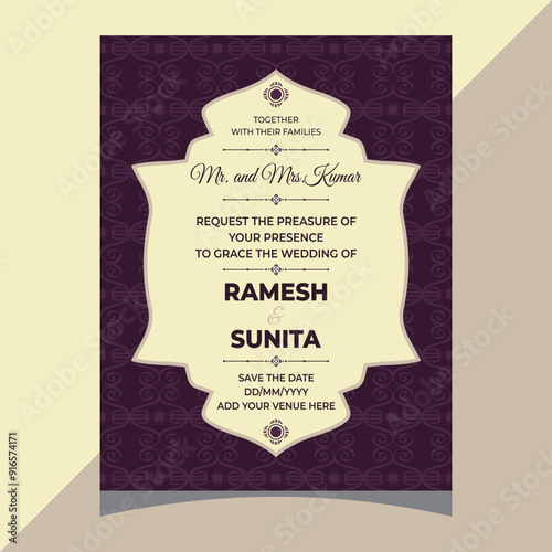 traditional Indian wedding card design. Elegant Indian wedding card templates