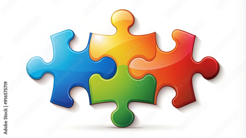 A completed jigsaw puzzle piece fits perfectly into place, forming a seamless line, symbolizing problem-solving, intelligence, and accomplishment in a customizable vector icon design. A completed jigsaw puzzle piece fits perfectly into place, forming a seamless line, symbolizing problem-solving, intelligence, and accomplishment in a customizable vector icon design.