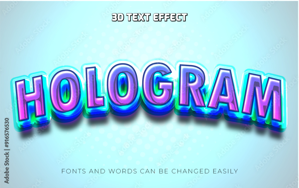 Hologram 3d editable text effect style Hologram 3d editable text effect style