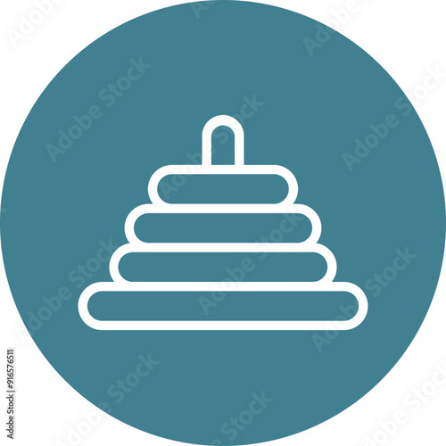 Stacker Vector Line White Circles Multicolors